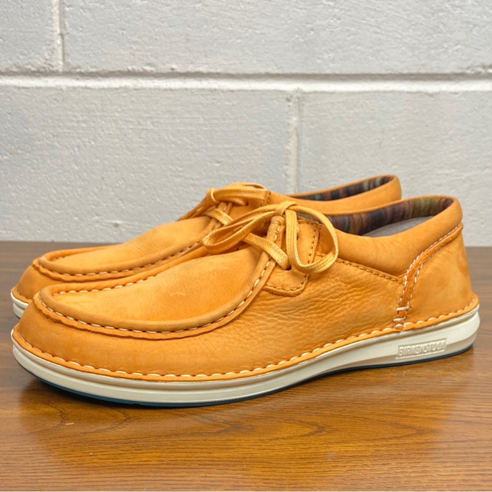 Birkenstock Pasadena Leather Tie‎ Loafers in Pale Orange EU40 Narrow Fit 495673